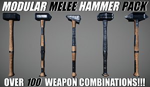 unity weapon modular packs 3D model