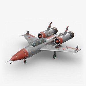 Dieselpunk Soviet Retro Jet Rigged - Twin Engine Jet with Landing Gear PBR