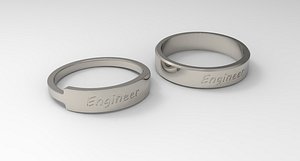 Engineer Couple Ring Platinum model