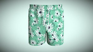 Mens Shorts Pant-Summer In Low Poly 3D model