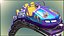 Animated Roller Coaster Train 3D model