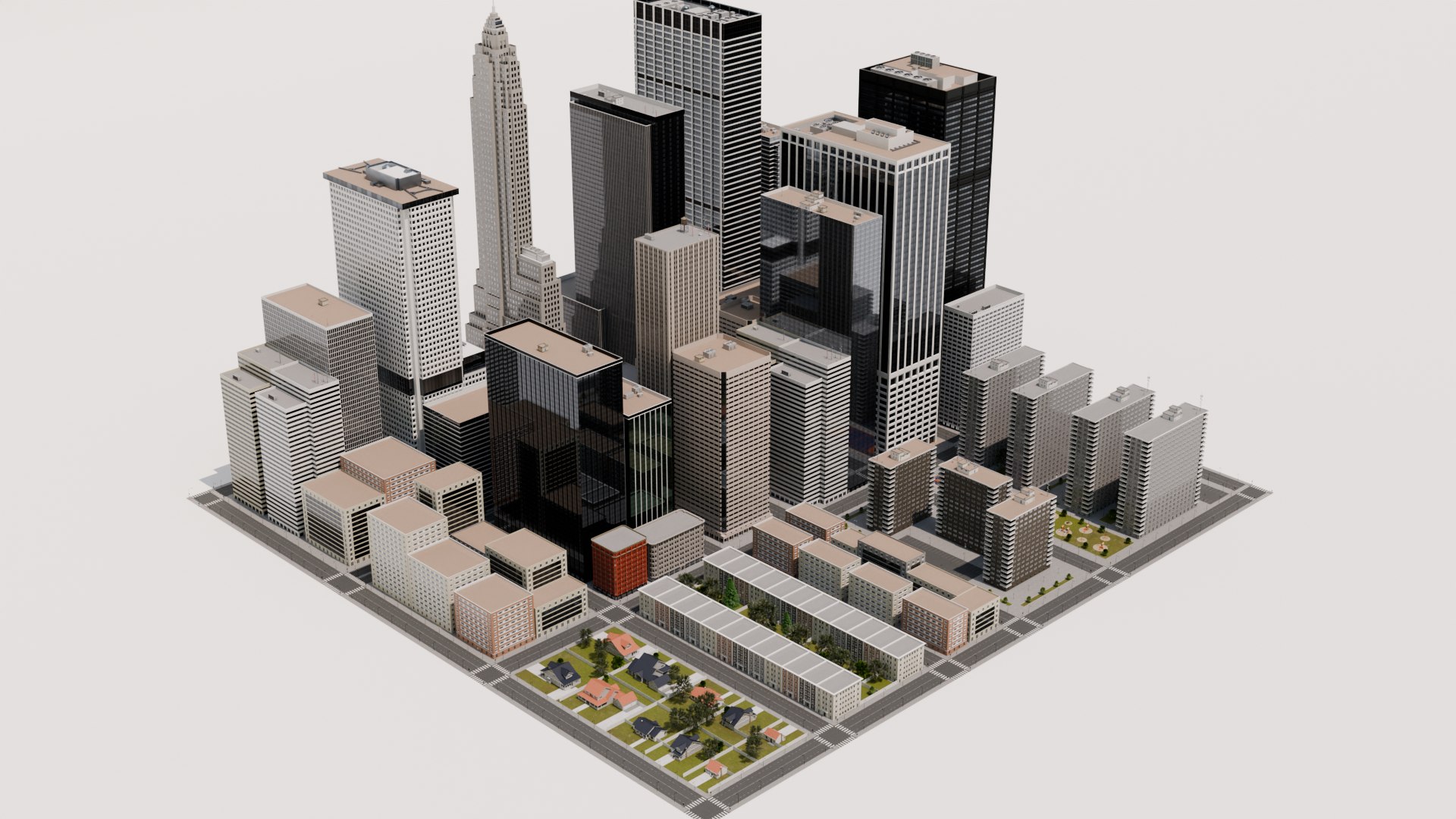 3D City Model 01 Model - TurboSquid 2258379