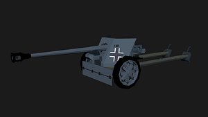 Anti tank Pak40 LowPoly isometric