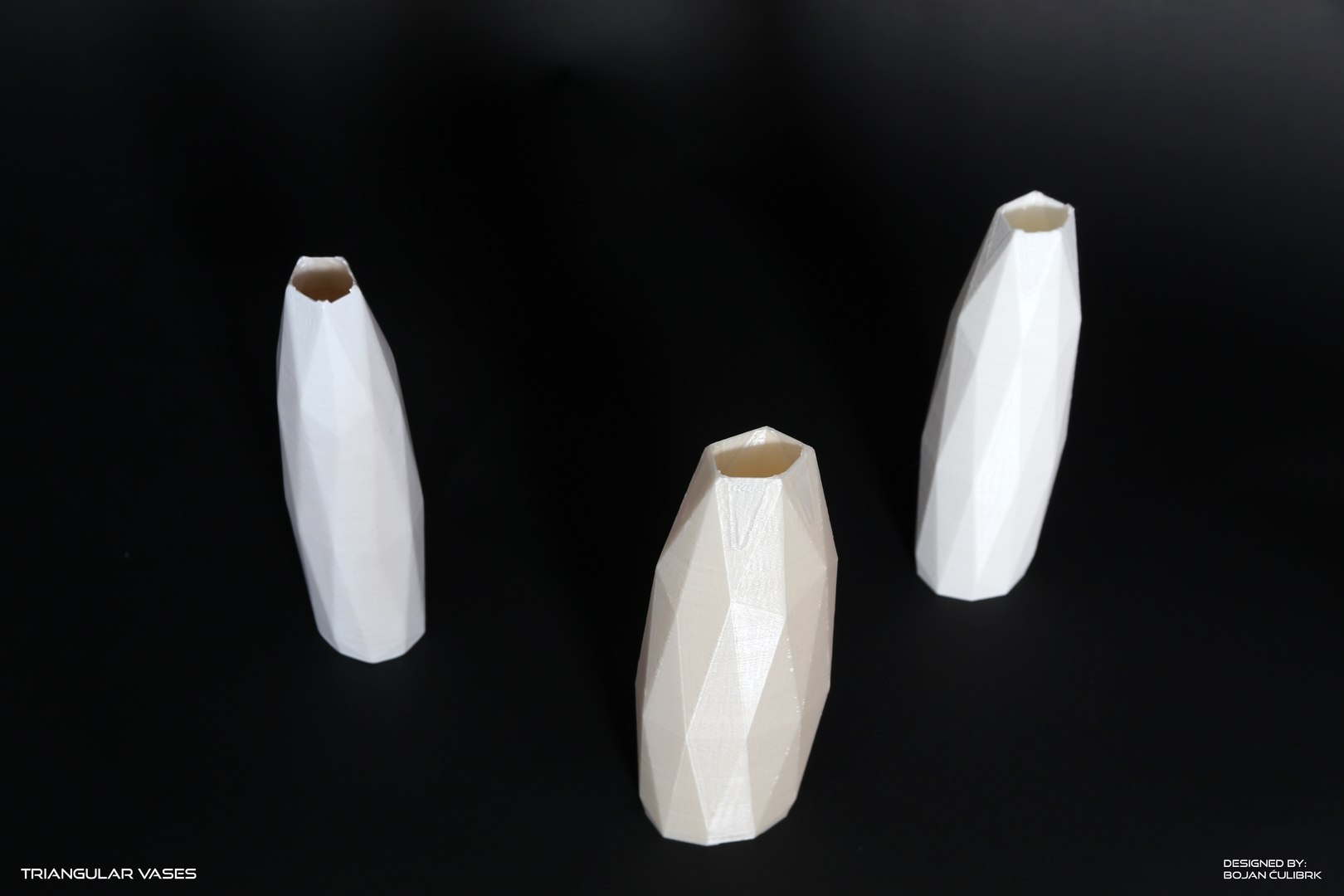 triangular vases set 2 3d obj