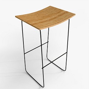 Stylish Cafe and Restaurant Bar Stool 3D model