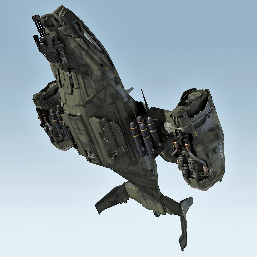 3d Sf Heavy Military Dropship Model