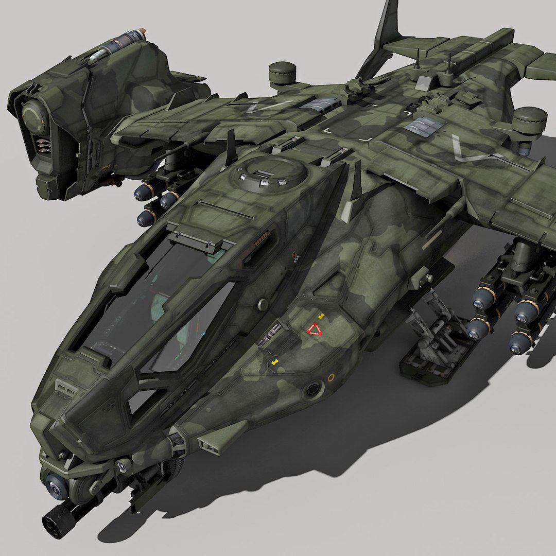 3d Sf Heavy Military Dropship Model