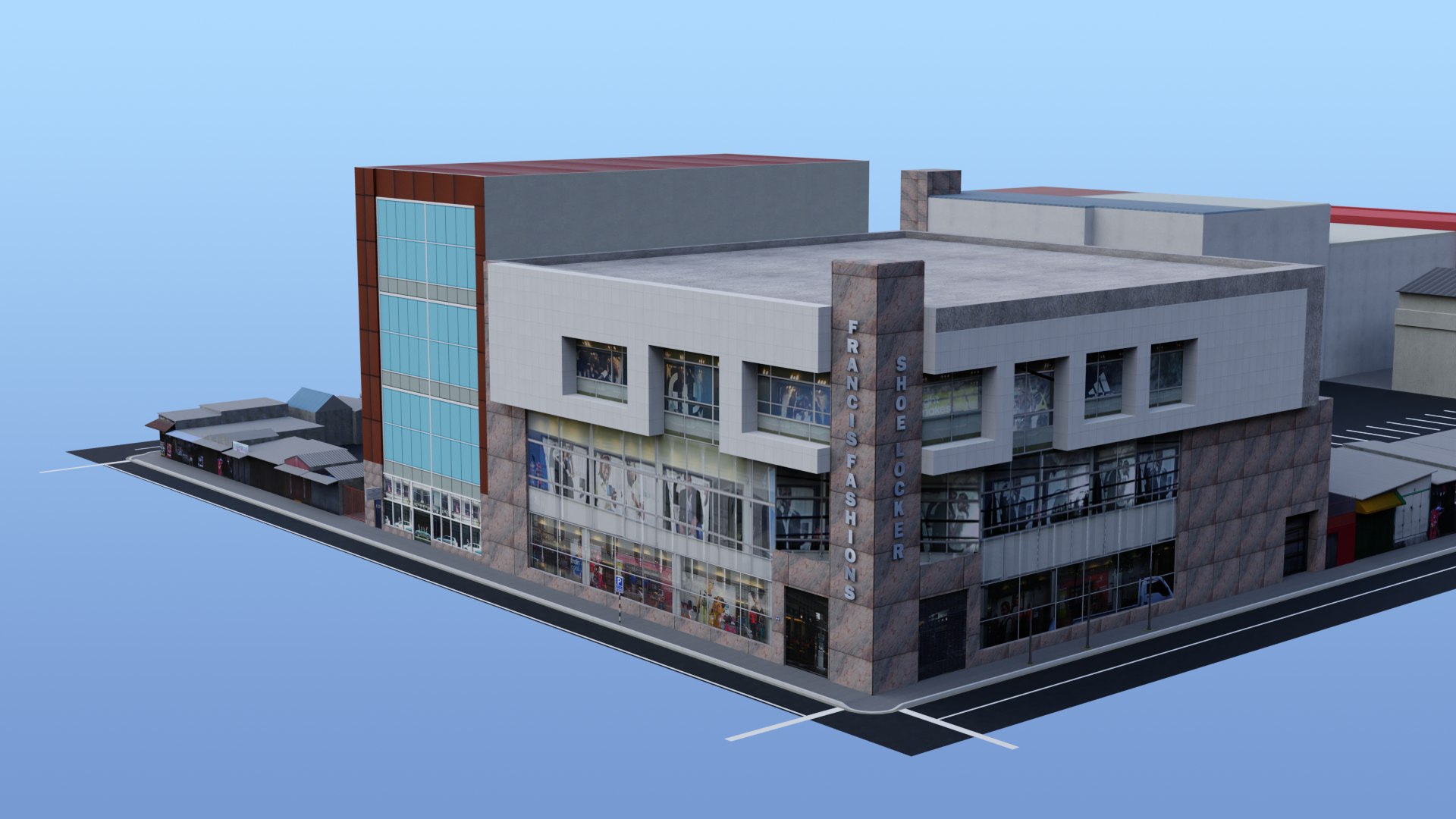 3D Buildings Block 37 - TurboSquid 1883547