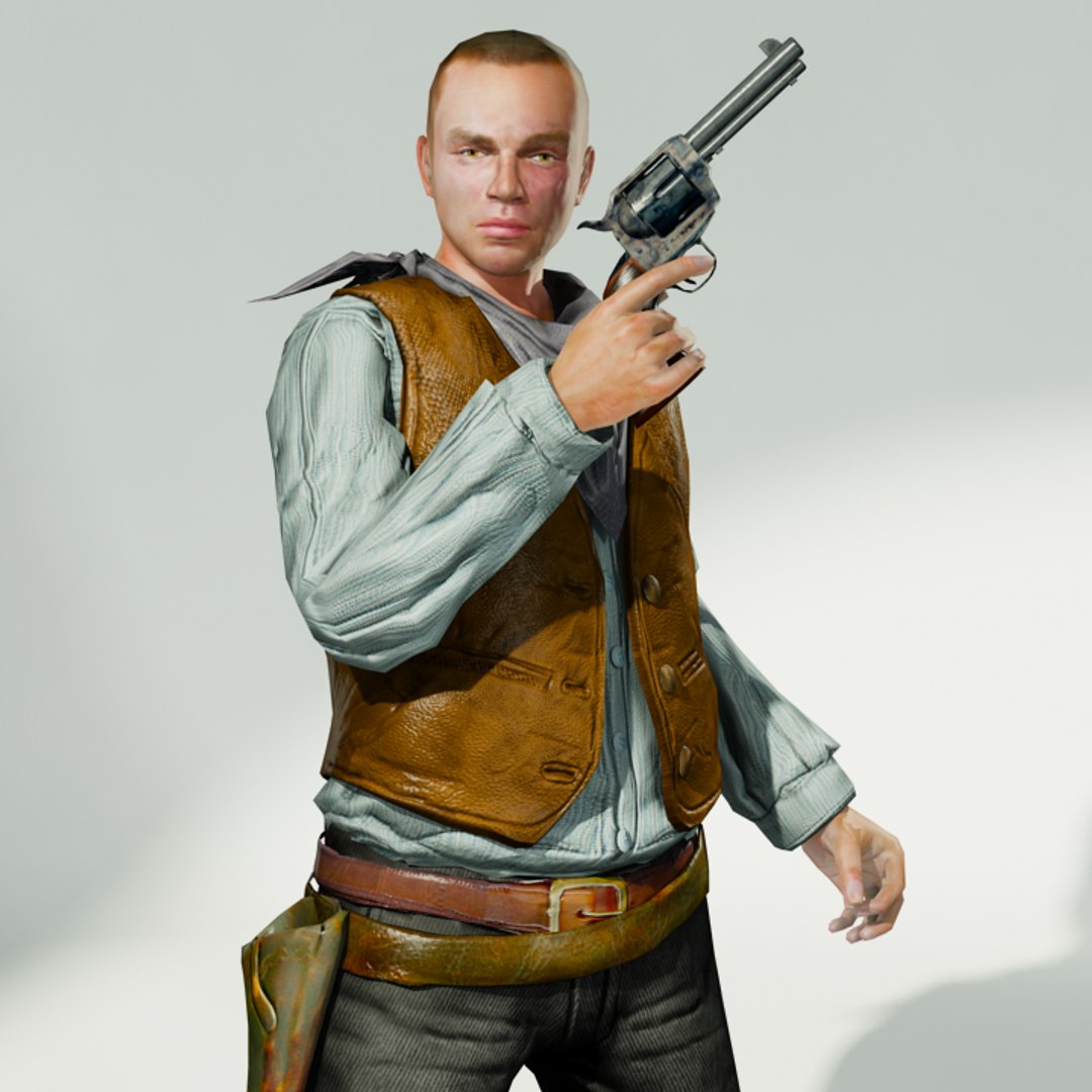 3d Rigged Cowboy Model