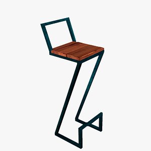 3D Taburete para barra estilo industrial model