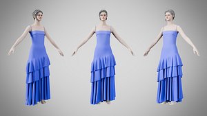 Dress 39 Very Light Blue 3D model