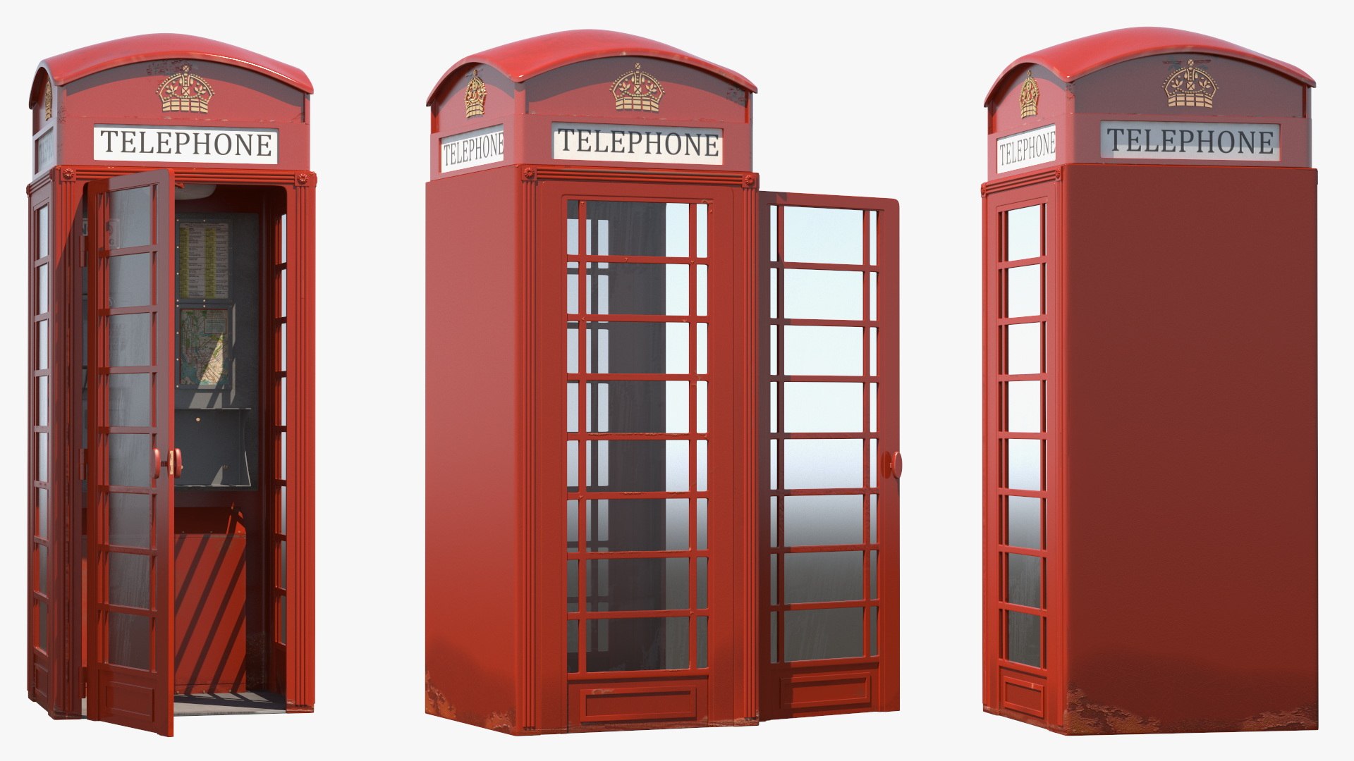 3D Classic British Telephone Booth - TurboSquid 2204002