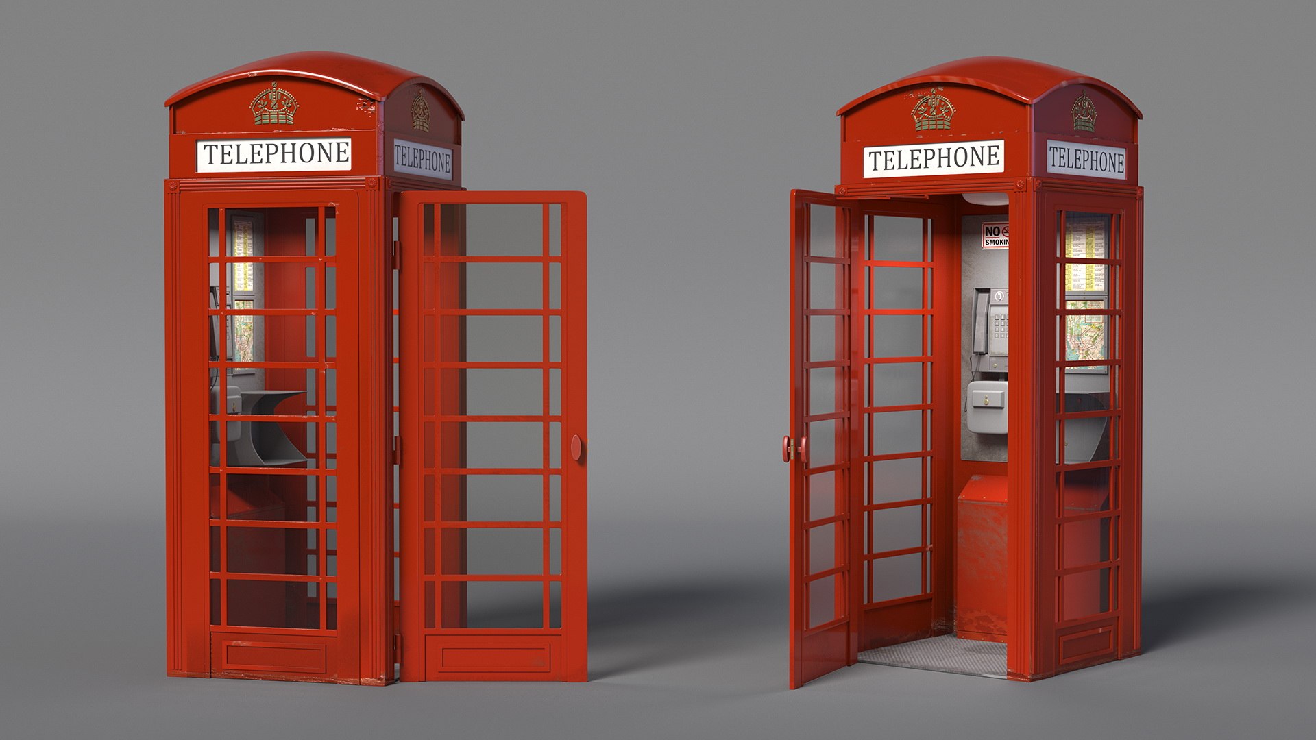 3D Classic British Telephone Booth - TurboSquid 2204002