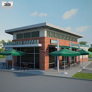 starbucks restaurant 3D model