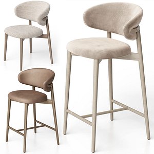 Bar and regular Oleandro chair from Calligaris 3D model