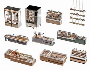 Bakery Display Bread Baking Oven 3D model