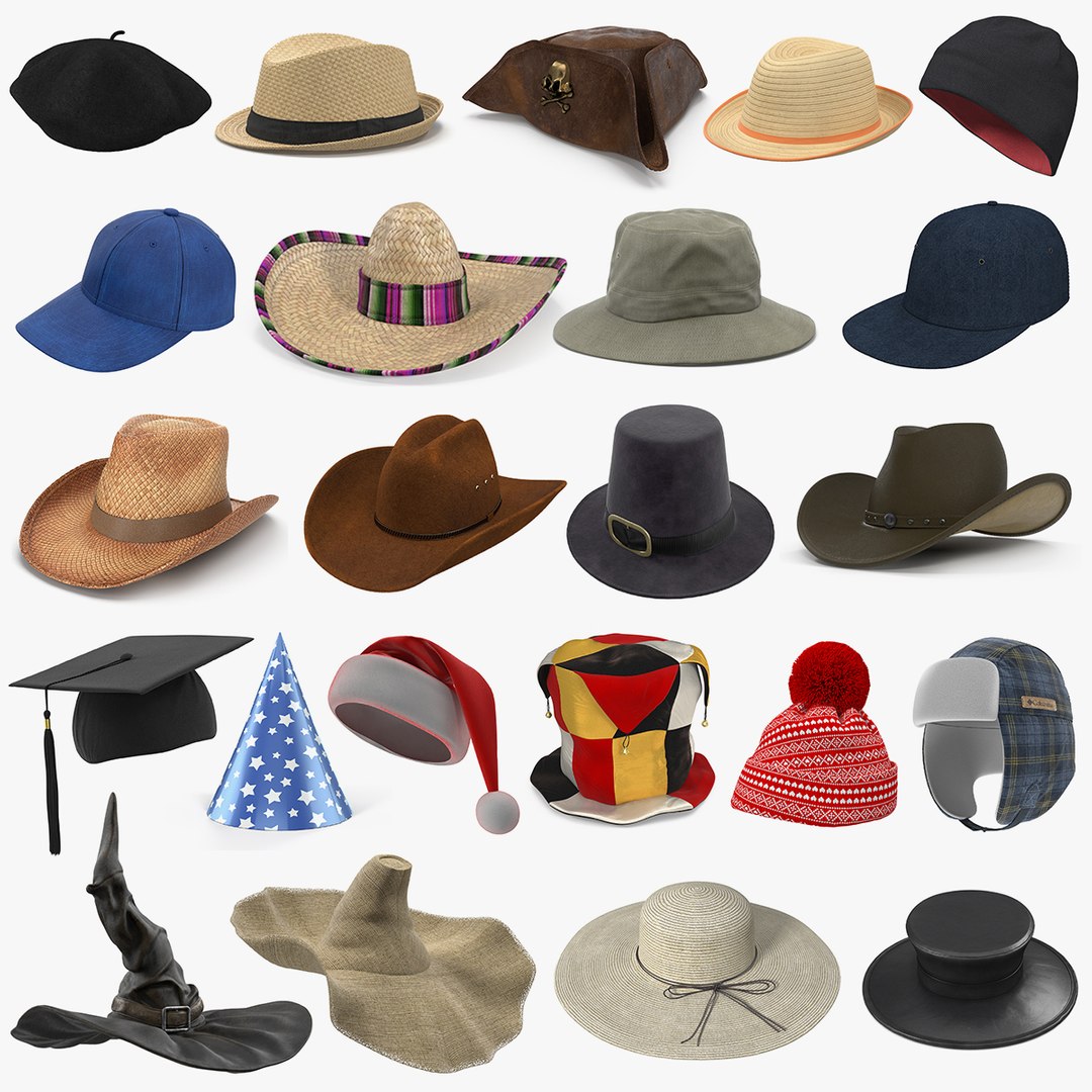 Hats Collection 6 3D model preview