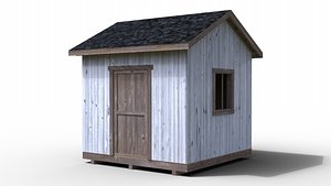 3D small shed destruction ready model