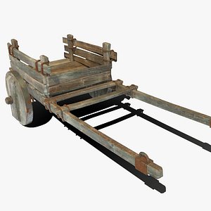 3D model Medieval hand cart