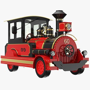 Detailed Amusement Park Train Front Car