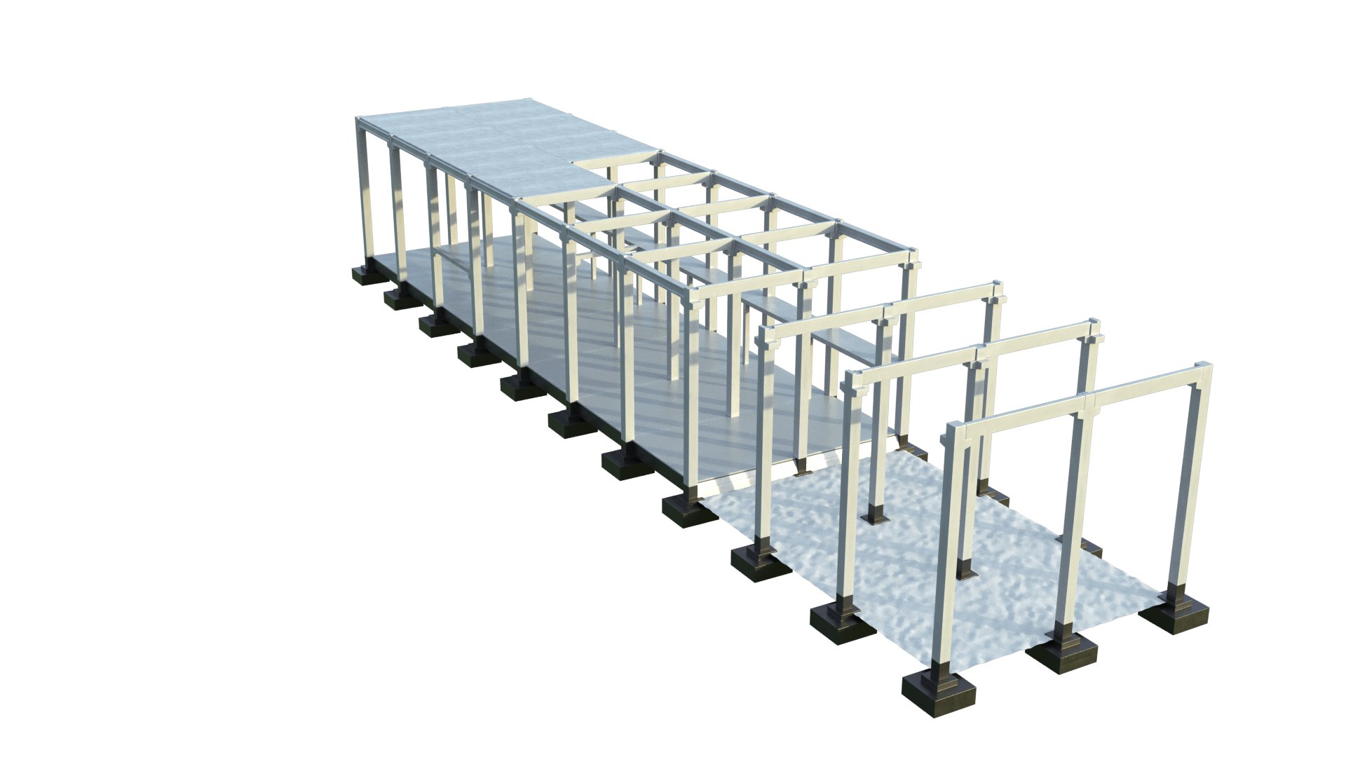3D Concrete Hall Structure - TurboSquid 2000930