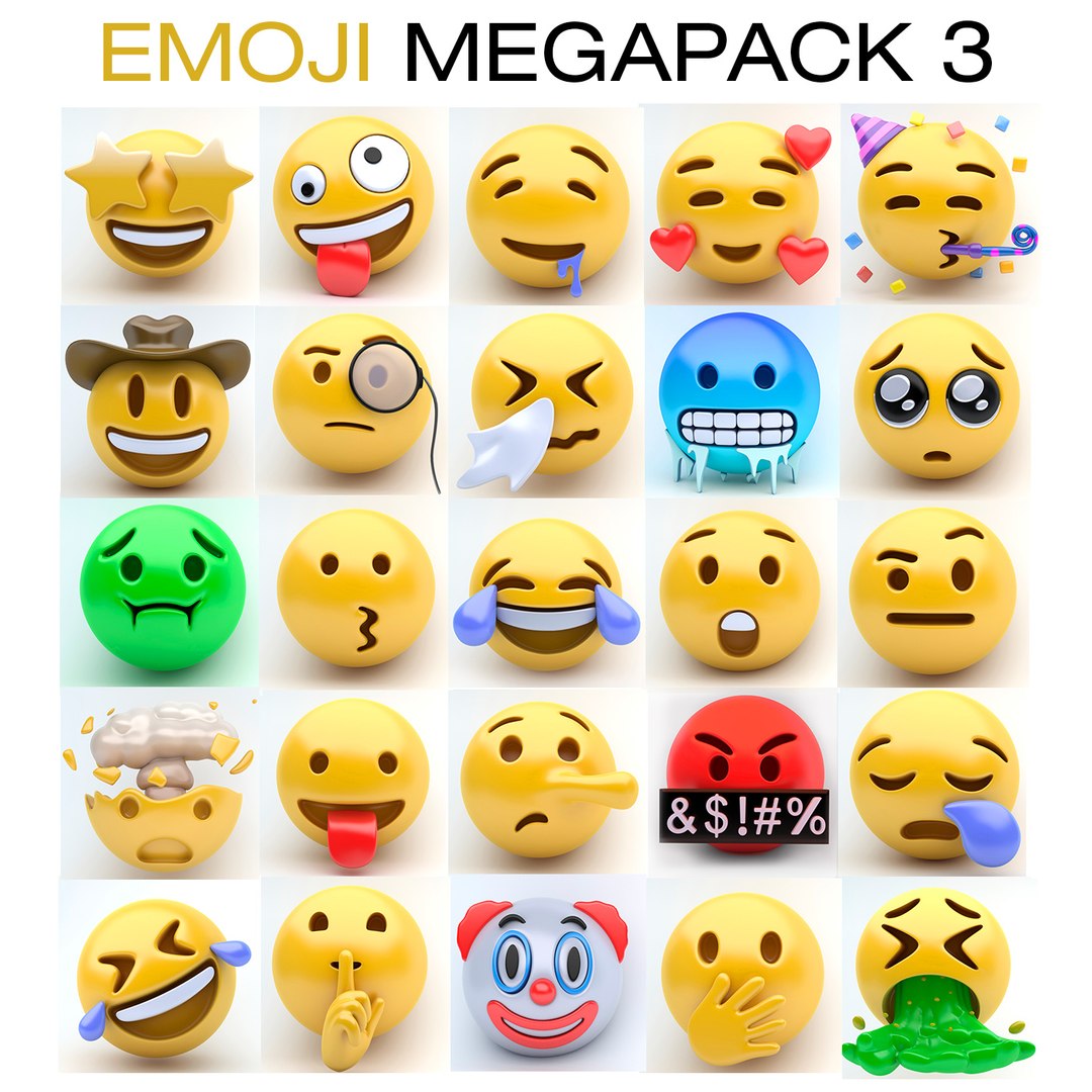 Emoji megapack 3 model - TurboSquid 1325632