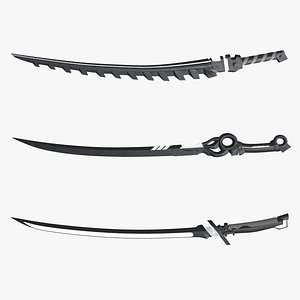 Fantasy Sci-Fi Sword set of 3 5 colors for each