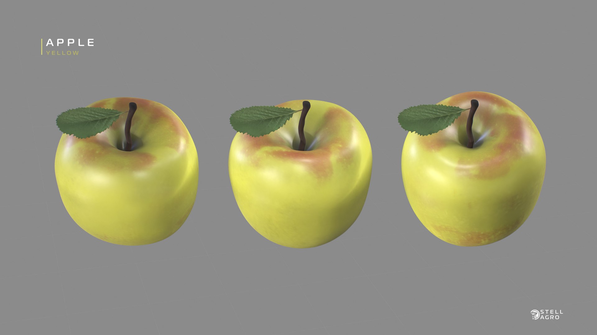 Apple Yellow Stell Agro 3D https://p.turbosquid.com/ts-thumb/fu/Ud4jyi/tL/5/jpg/1652756083/1920x1080/fit_q87/0f53926f92b22e91c7e1664e200a0f41633546dd/5.jpg