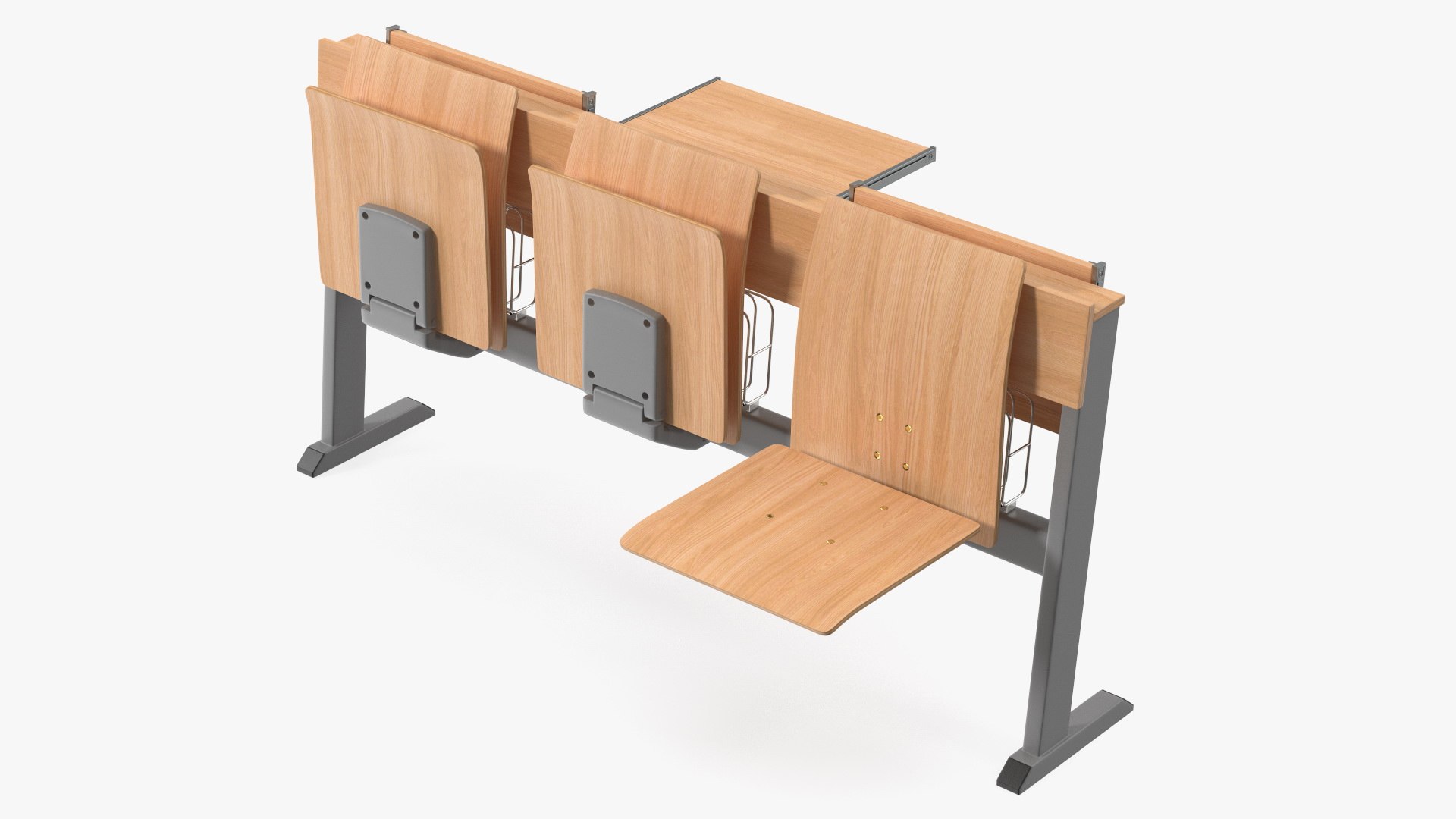 University Seating System For Three Places 3D model preview