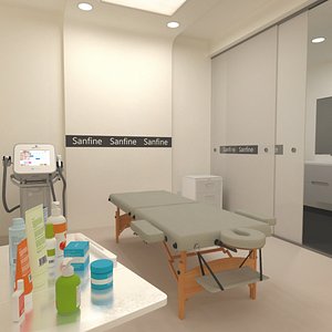 Massage Room Interior Beige 3D model