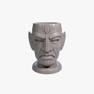 3D model Shaman Mask Pen Holder Tribal Spirit Desk Organizer STL File 3D Printable File