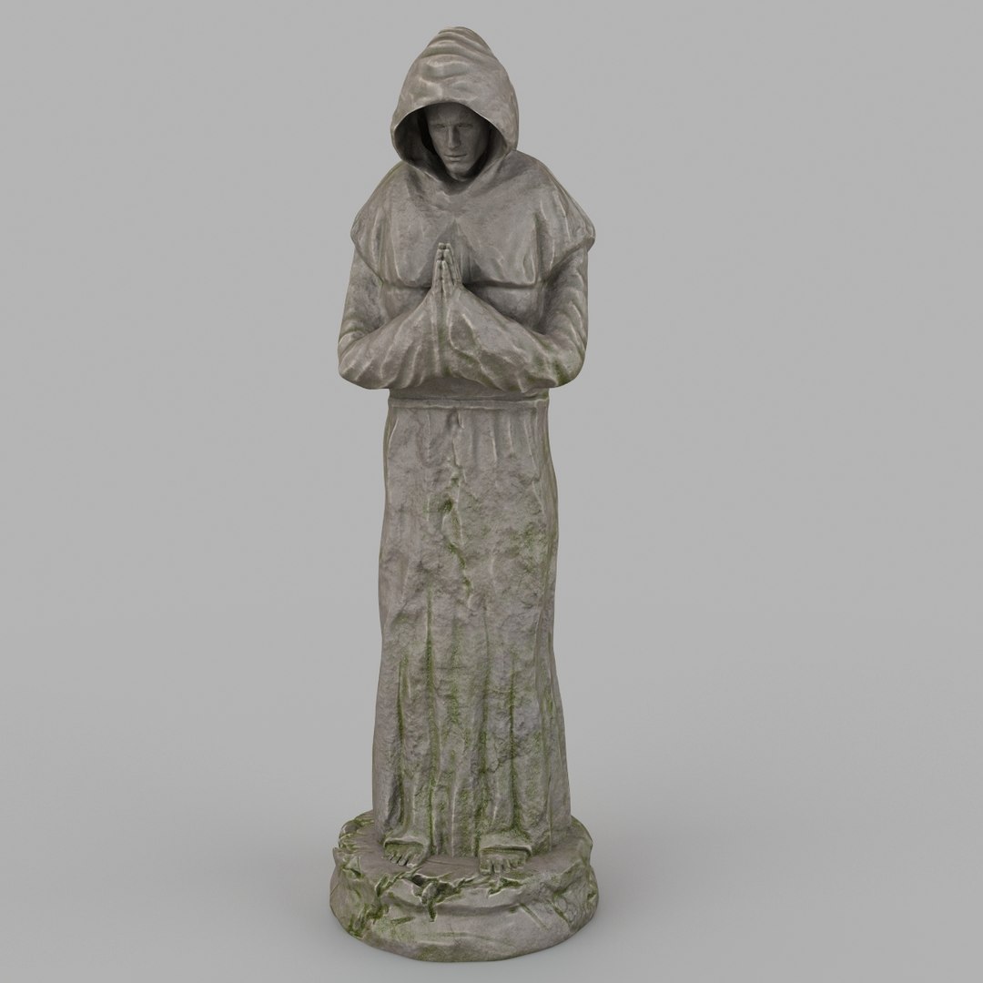 3d Model Monk Statue 1