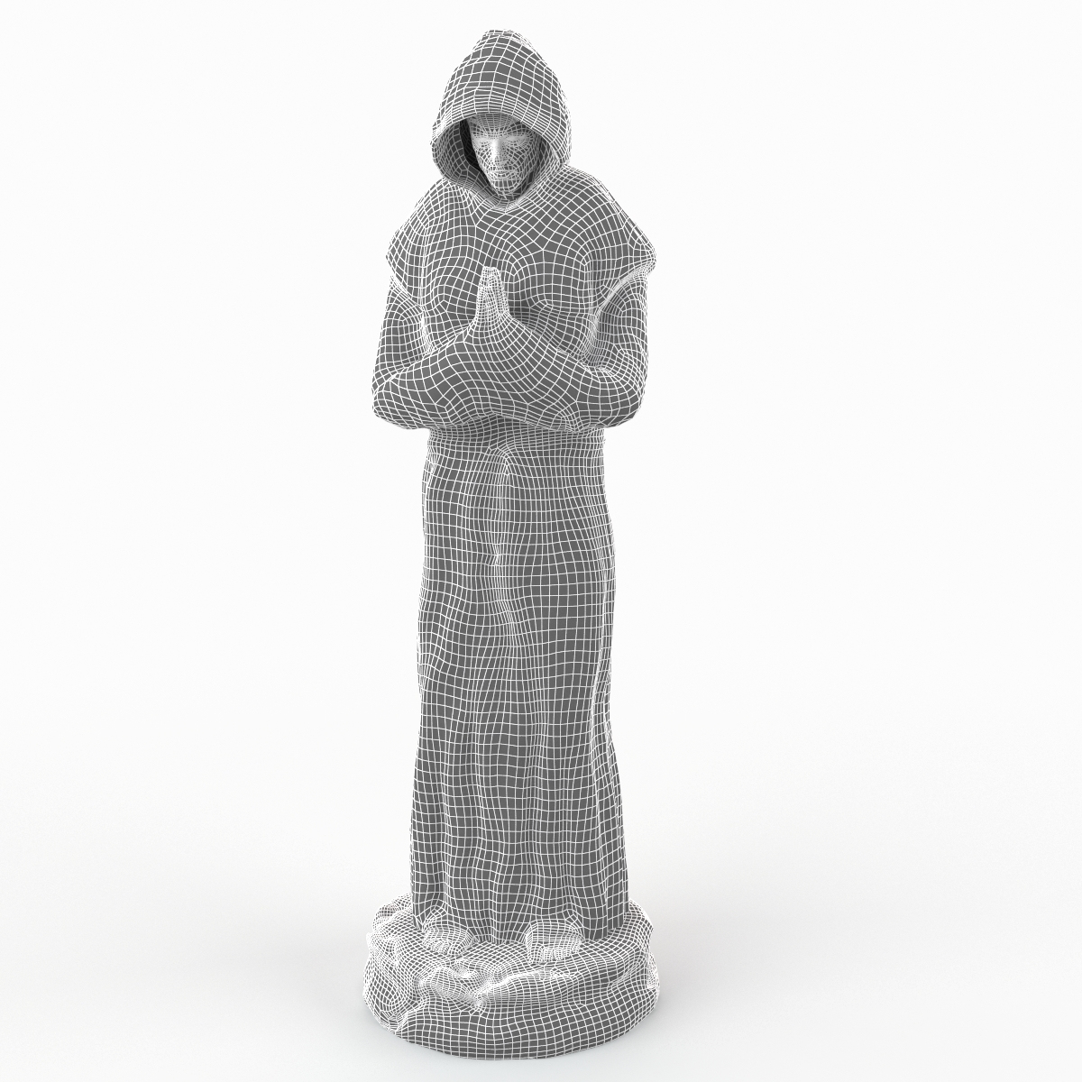 3d model monk statue 1