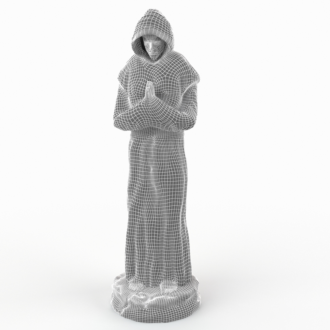 3d Model Monk Statue 1