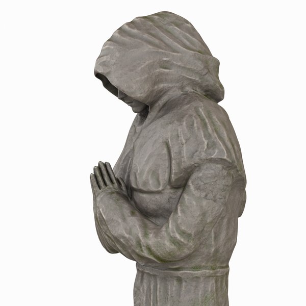 3d model monk statue 1