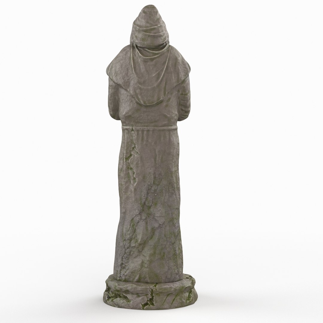 3d Model Monk Statue 1