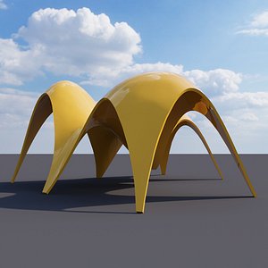 3D model Parametric Catenary Shell Pavilion 04