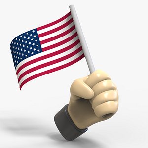3D Hand Holding Flag model