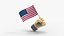 3D Hand Holding Flag model