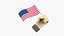 3D Hand Holding Flag model