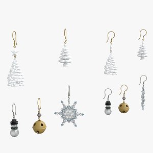 Earrings For Christmas Low-poly 3D model 3D model