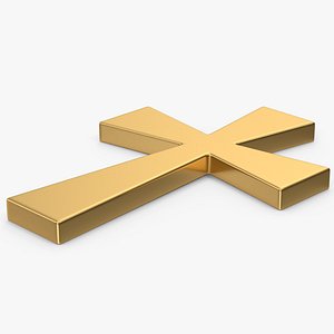 3D Gold Christian Cross