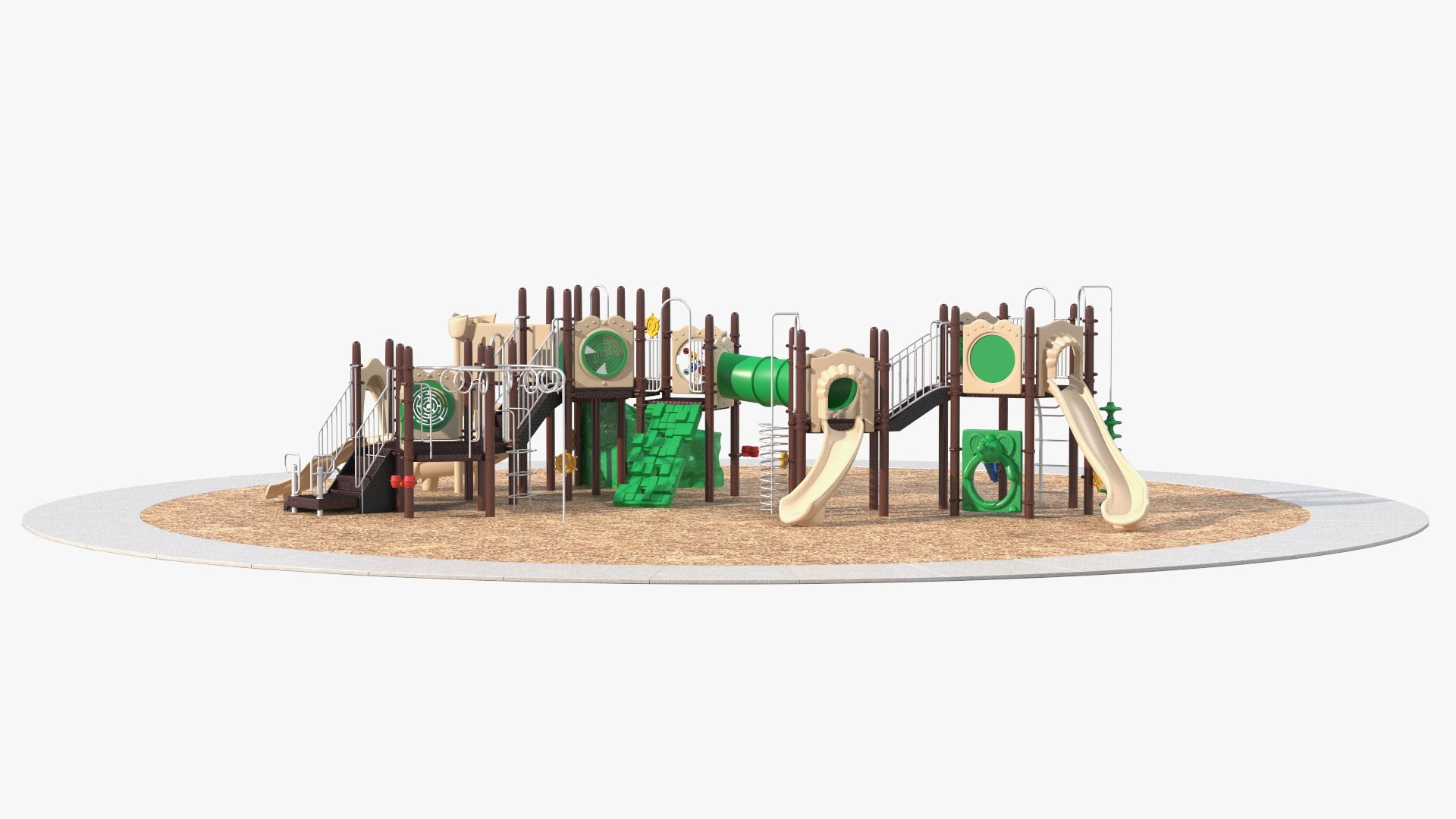 Commercial Kids Playground Set 3D model preview