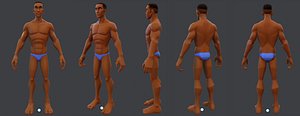 3D naked man