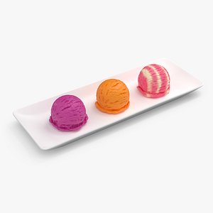 Ice Cream Scoops on Plate