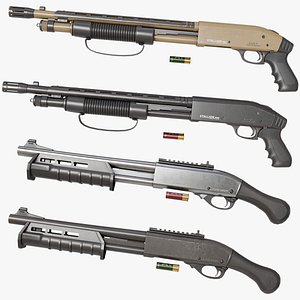 Small Shotgun Collection All PbR Unity UE Textures 3D model
