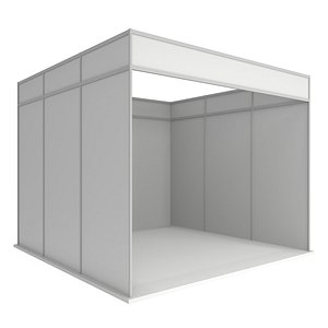 trade booth box white 3D model