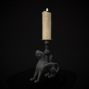 Bronze Chimera Candlestick