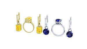 sets rings rectangular 3D model