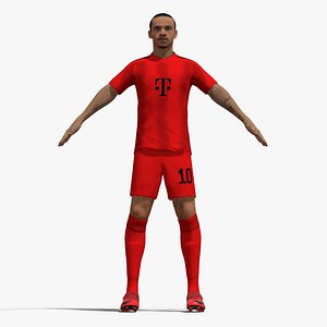3D model T-Pose Rigged Leroy Sane Bayern Munich 24-25
